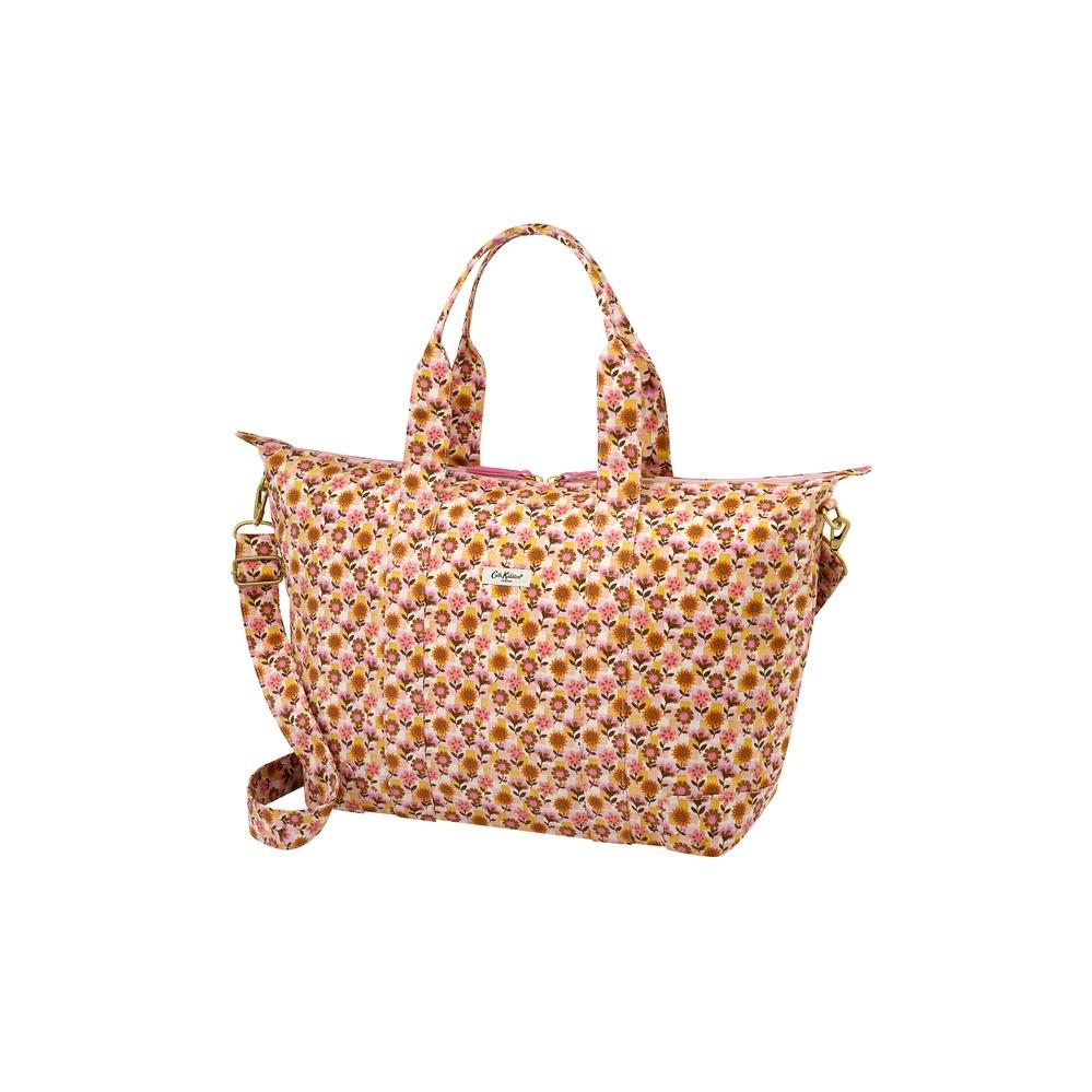 Cath Kidston - Túi du lịch xếp gọn/Foldaway Overnight Bag - Retro Ditsy - Pink/Yellow -1049176