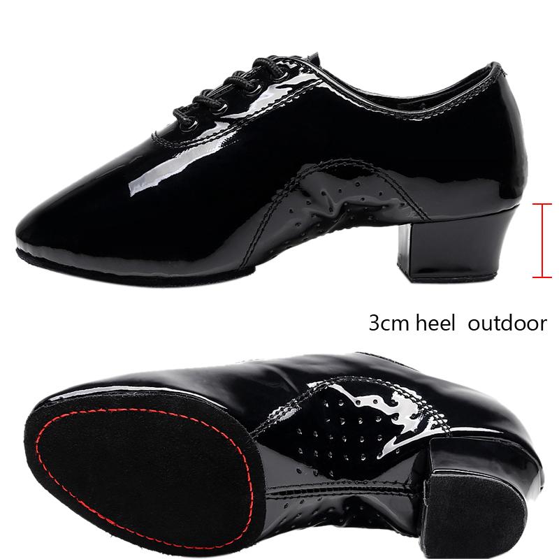 Giày khiêu vũ Latin nam khiêu vũ hiện đại cộng với kích thước 2,5cm cho cậu bé Latin Ballroom Tango Child Color: BlackLatin3cmIndoor Shoe Size: 28