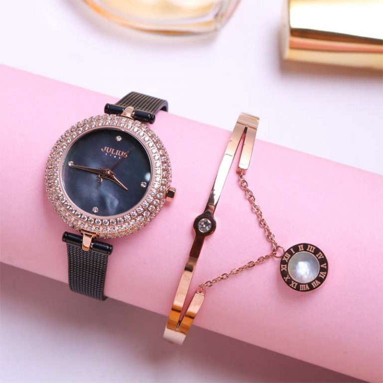 Đồng Hồ Nữ JS-041C Kính Sapphire Julius Star Hàn Quốc Dây Thép