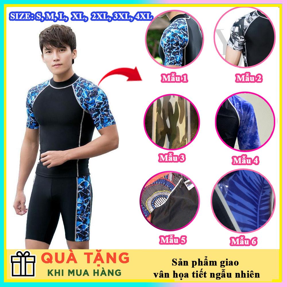 Đồ bơi nam kín đáo 2 mảnh cho bơi lội chuyên nghiệp cao cấp chất liệu thun mềm mại QN005