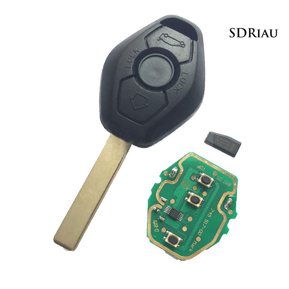 Vỏ bọc chìa khóa xe hơi điều khiển từ xa 3 nút 433mhz chip Id44 dành cho Bmw E46 E39 3 5 7