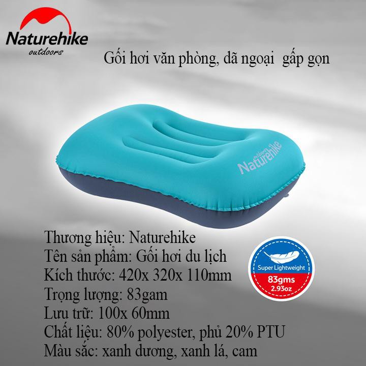 Phụ kiện cắm trại gối bơm hơi văn phòng Naturehike NH17T013-Z gấp gọn du lịch cắm trại dã ngoại A421