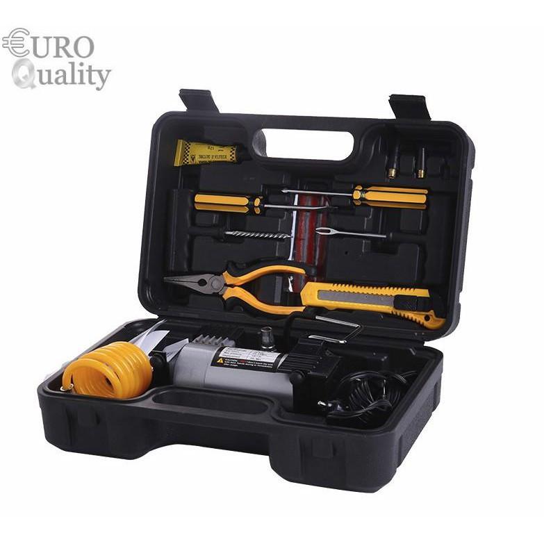 Bộ dụng cụ chăm sóc lốp xe xử lý sự cố, bơm và vá vỏ xe khẩn cấp Euro Quality