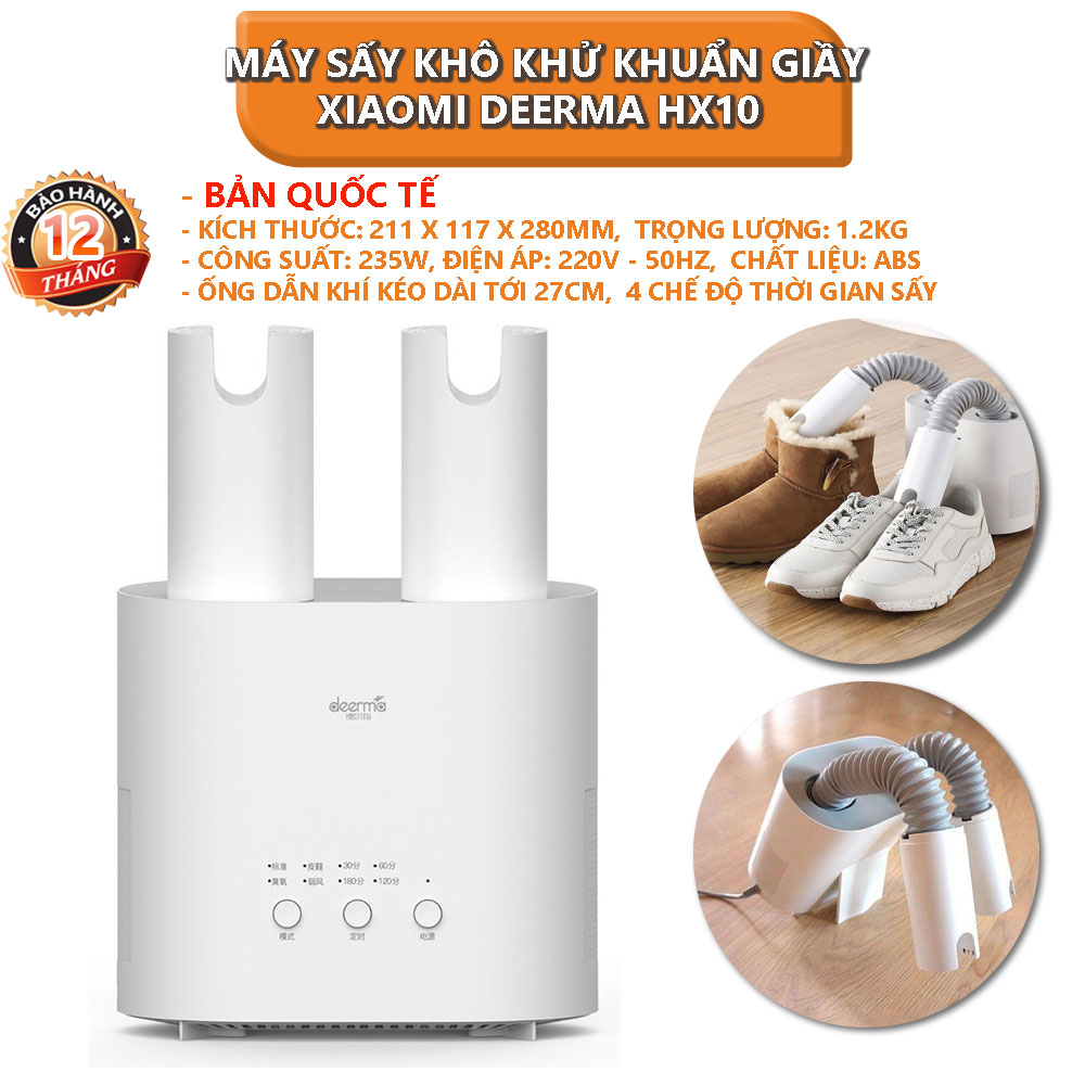 Máy sấy khô khử khuẩn giầy dép Xiaomi Deerma HX10 - Hàng Nhập Khẩu