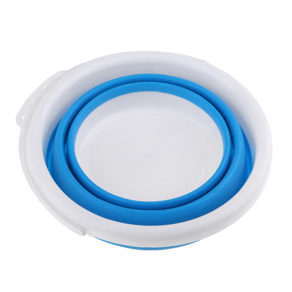 Folding Collapsible Silicone Bucket Outdoor Barrel Handwashing Basin 3L B