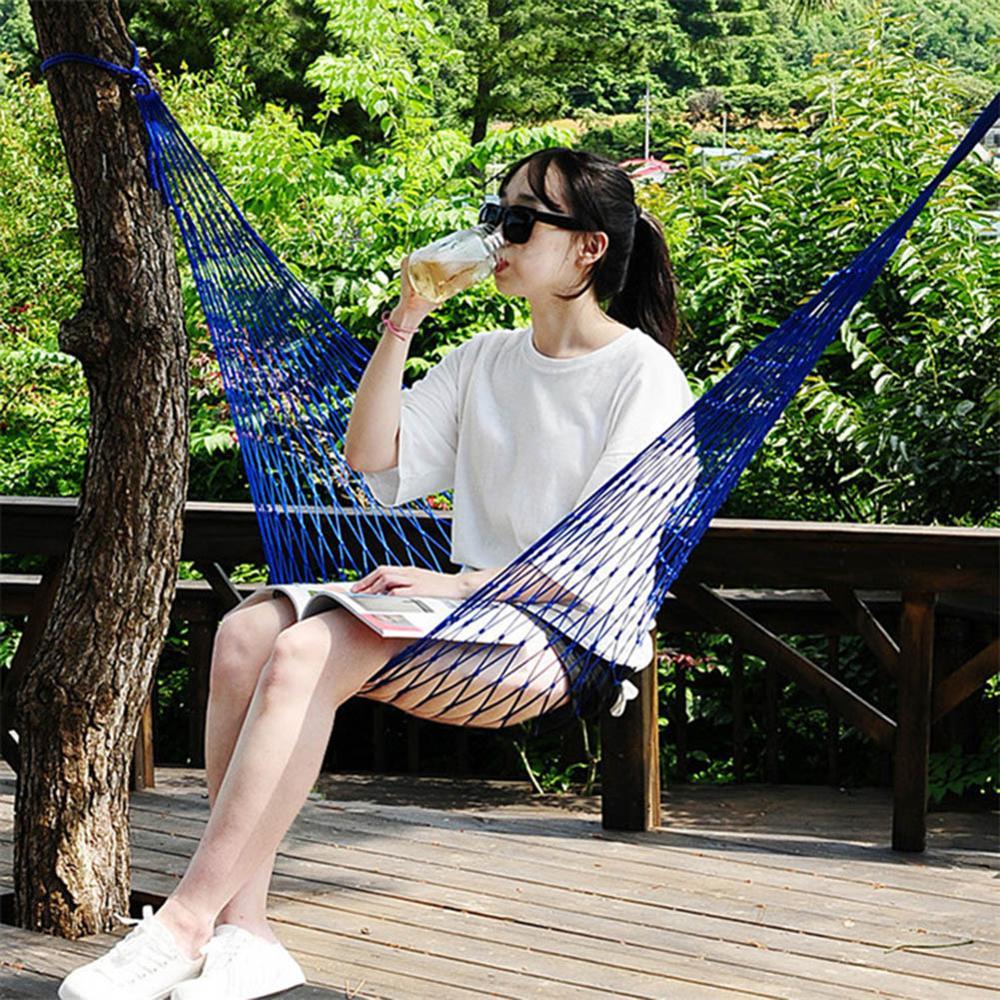 Mới Ngoài Trời Trong Nhà Nylon Võng Lưới Dây Cắm Trại Võng Vườn Bộ Cờ Ngủ Treo Giường Treo Ghế