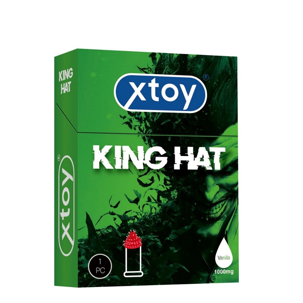 Bao cao su gai XTOY KING HAT gai lớn, tăng khoái cảm, nhiều gel, hương vani - hộp 1 chiếc