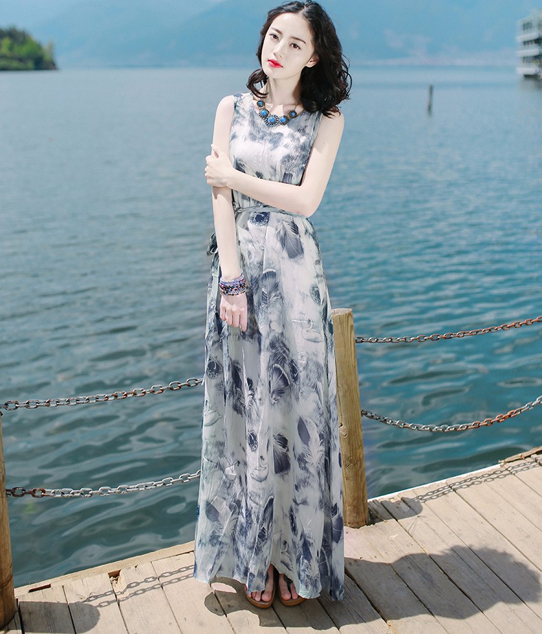 Đầm Maxi voan hoa xinh xắn HATI - DMX00967