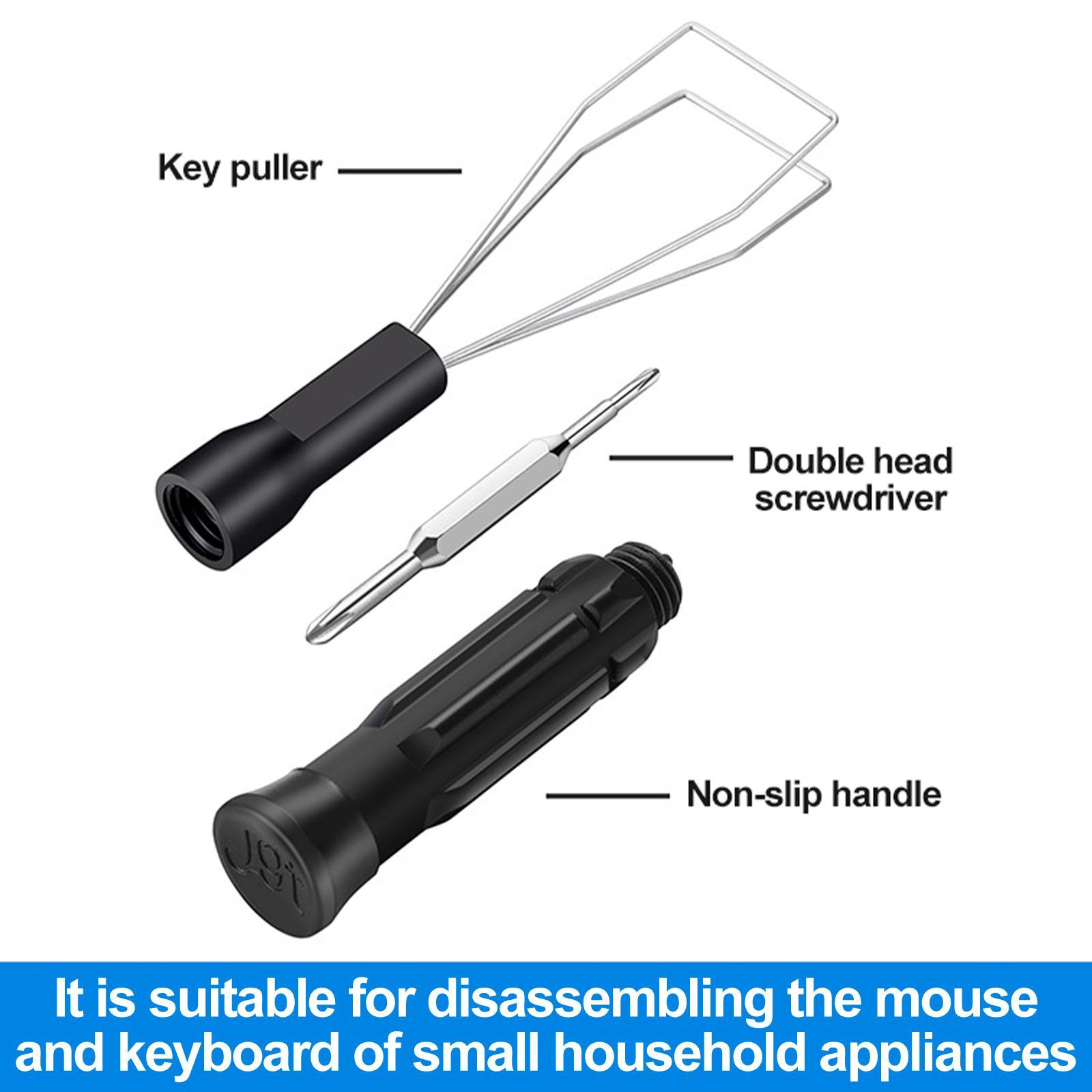 3 in 1 Keycap Puller Remover/ Steel with 1.5/2.5 Cross Head Screwdriver Cleaning for Mechanical Keyboard Electronic Devices/