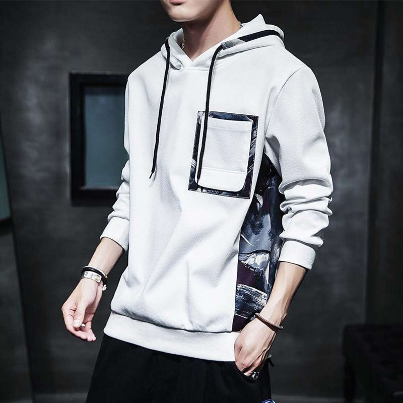 Men's Casual Long-Sleeved Hoodies Sweatershirt Loose Wild
