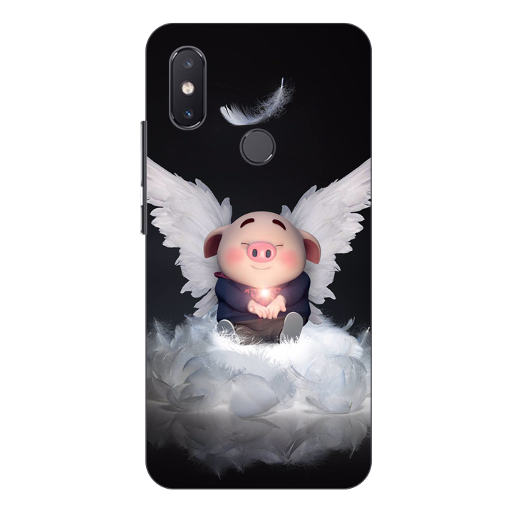 Ốp lưng điện thoại Xiaomi Mi 8 SE hình Heo Con Thiên Thần Tình Yêu - Hàng chính hãng