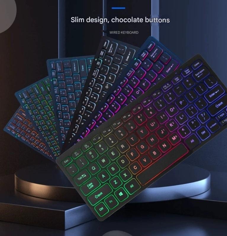 Bàn Phím có dây K1 mini nhỏ gọn có đèn led cho máy tính , Laptop hàng nhập khẩu