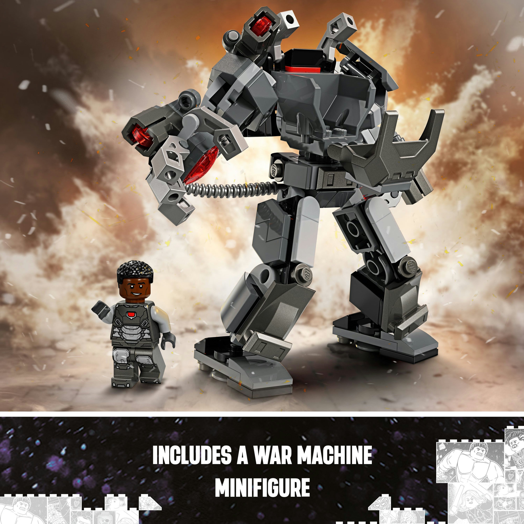 LEGO SUPERHEROES 76277 Đồ chơi lắp ráp Chiến giáp War Machine (154 chi tiết)