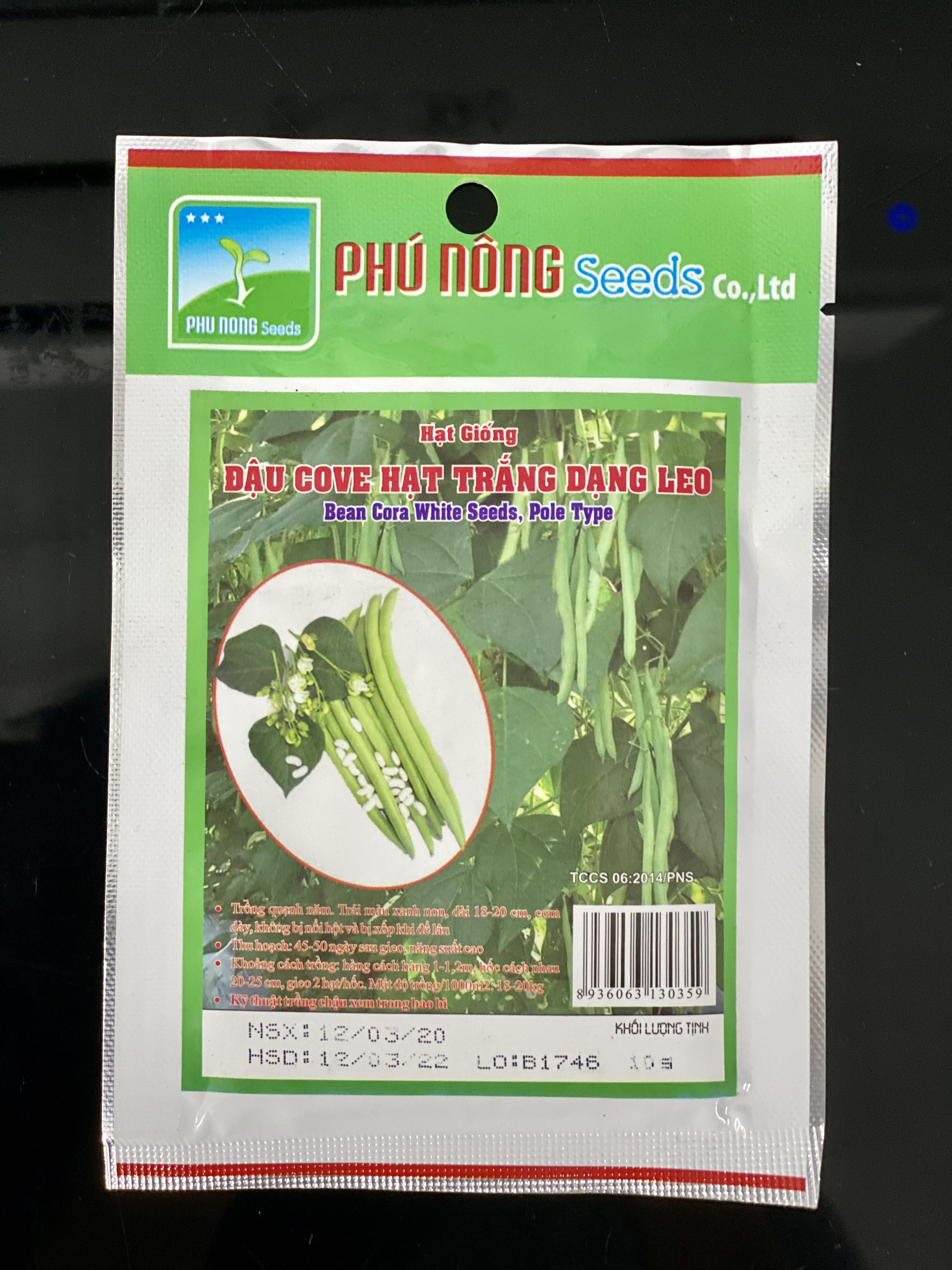 HẠT GIỐNG ĐẬU CÔ VE HẠT TRẮNG DẠNG LEO 10 GR- PHÚ NÔNG