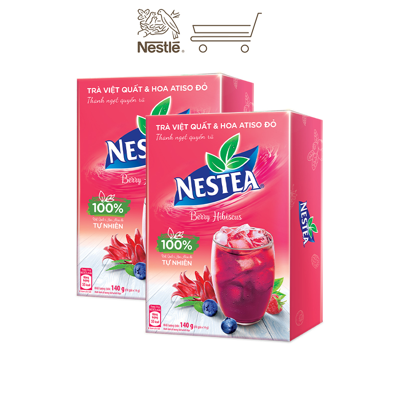 Combo 2 Hộp Trà Việt Quất và Hoa Atiso Đỏ NESTEA 10 gói x 12 g