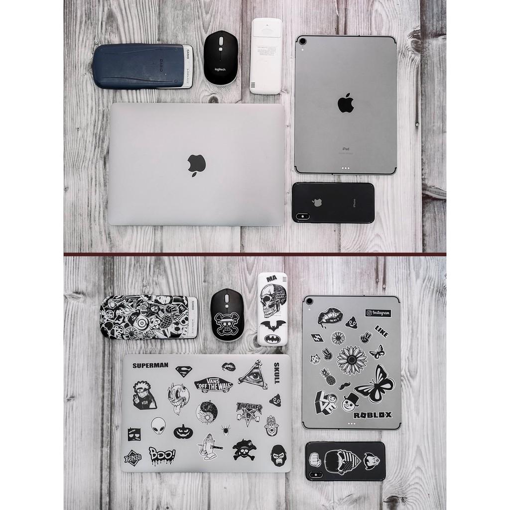 Sticker Black & White | Chất Liệu PVC 5 Lớp Chống Nước, Chống Bay Màu | Trang Trí Đồ Dùng Cá Nhân
