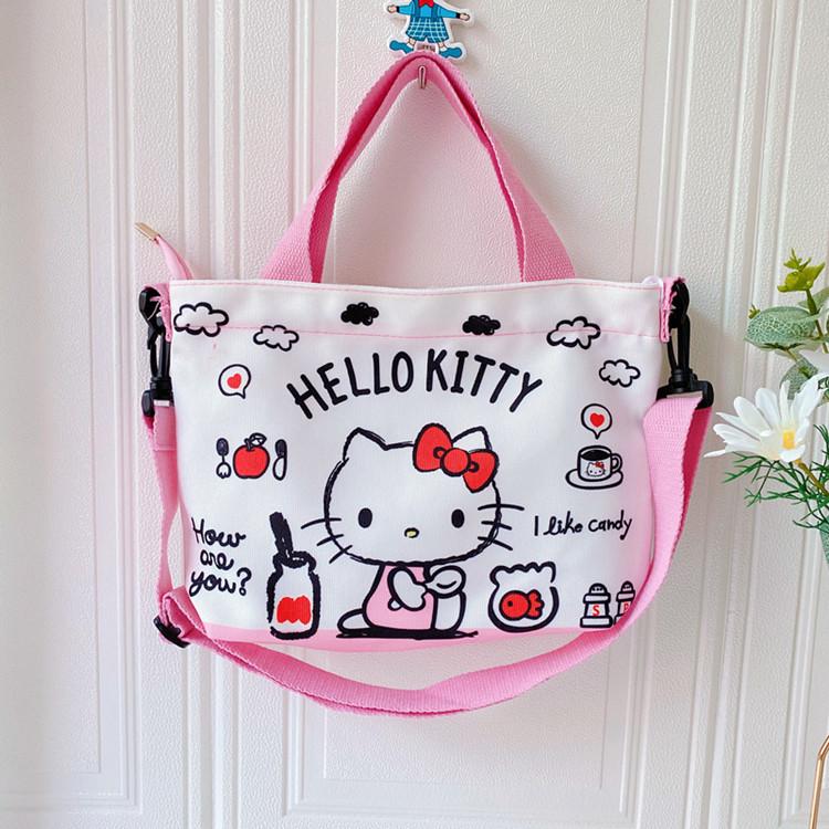 Sanrio Hello Kitty Bé Gái Bé Trai Túi Đeo Vai Messenger Hoạt Hình Canves Túi Xách Túi