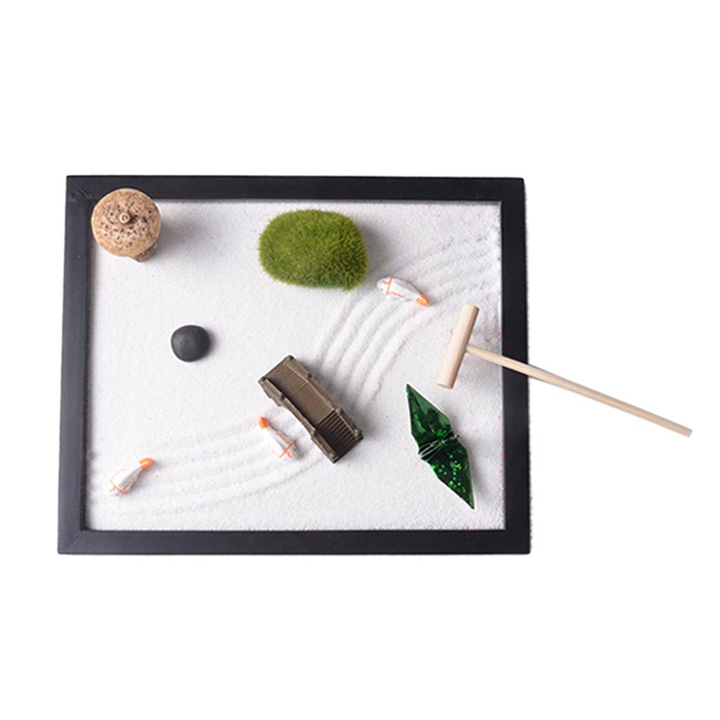 MINI ZEN GARDEN Relaxing Meditation Feng Shui Relaxation Sand Tray