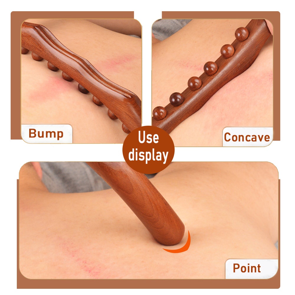 Gậy Gỗ Massage đa năng Body Đả Thông Kinh Lạc, Thanh Gỗ massage Vạn Năng10 Bi Carbon Dài 60cm Dùng Trong Spa Dưỡng Sinh