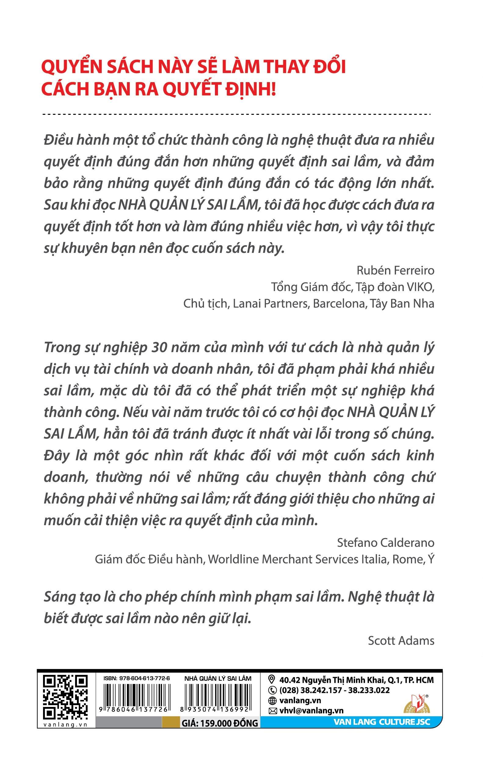 Sách Nhà Quản Lý Sai Lầm