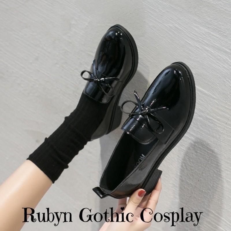 Giày Búp Bê Lolita Oxford da bóng phối nơ nhỏ xinh xắn ( Size 35 - 40 ) 203