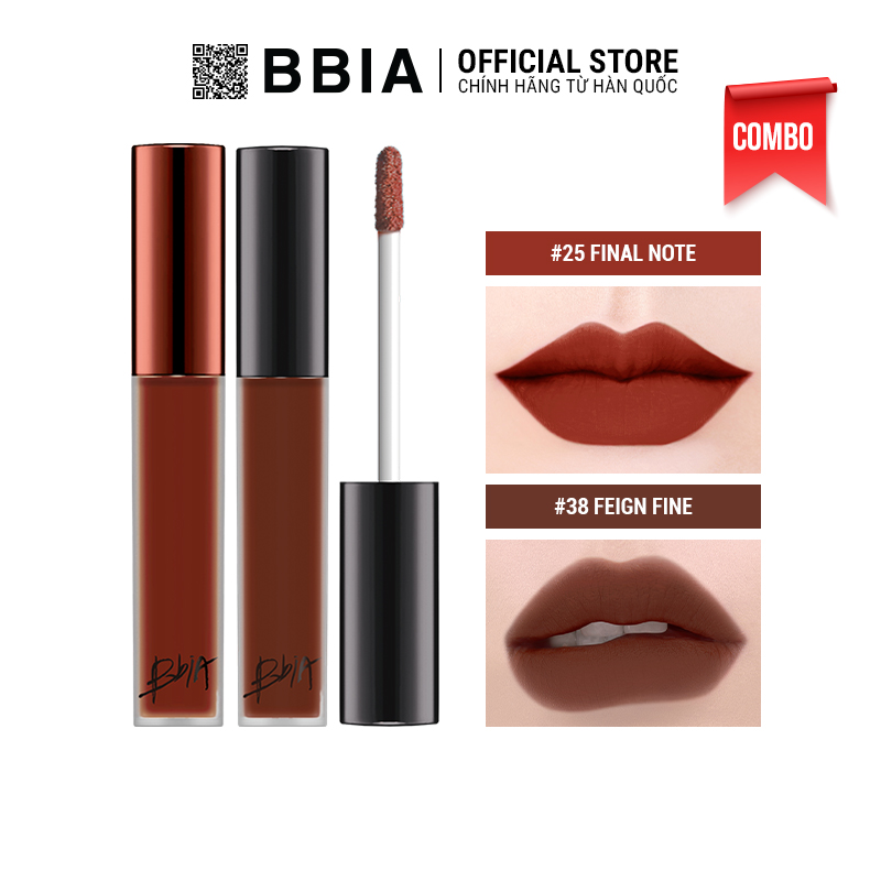 Combo 2 son Bbia Last Velvet Lip Tint - #38 Feign Fine và  #25 Final Note