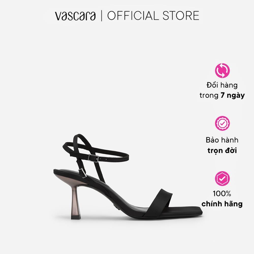 Vascara Giày Sandal Ankle Strap Quai Ngang Satin - SDN 0734