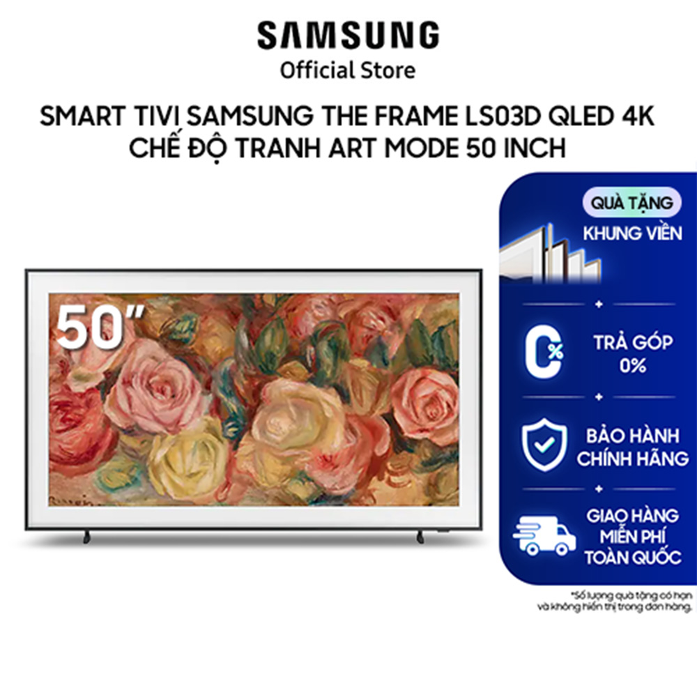 Smart Tivi Samsung The Frame LS03D QLED 4K Chế độ tranh Art Mode - Hàng chính hãng