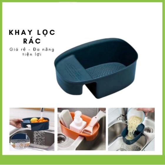 Khay Lọc Rác Bồn Rửa Bát Kèm Để Đồ Đa Năng, Rửa Hoa Quả, Có Khe Gài Bồn Rửa, Tiện Dụng Vbig Mart