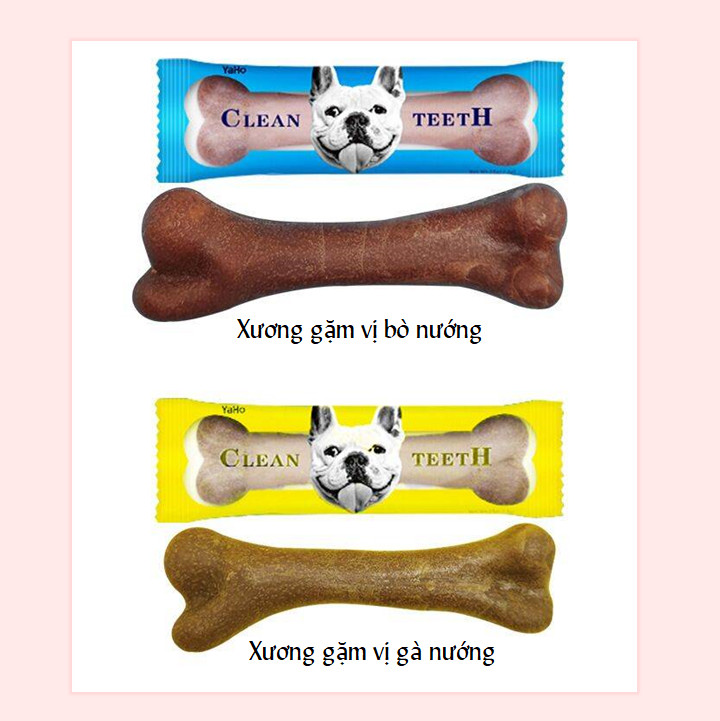 Xương gặm sạch răng cho chó (Combo 2 cây 25gr/ 1 cây dài 7cm) vị bò-gà nướng