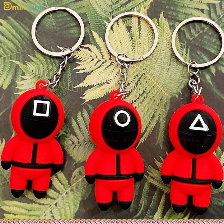 Squid Game - Móc Chìa Khóa Nhân Vật Phim Trò Chơi Con Mực, Móc Treo Túi, Balo, Trang Trí Điện Thoại