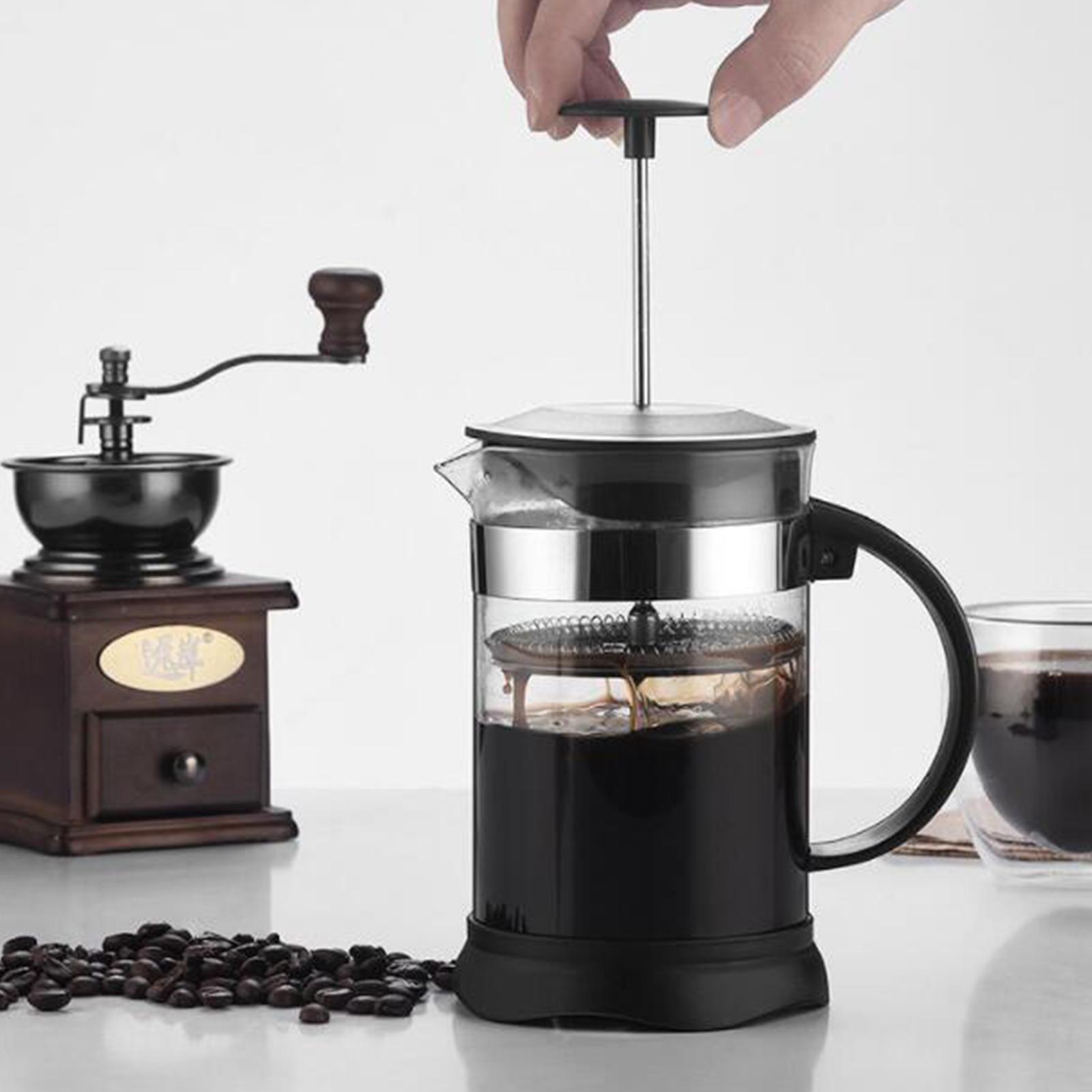 Máy Pha Cà Phê French Press Thủy Tinh Borosilicate Có Bộ Lọc Bằng Thép Không Gỉ