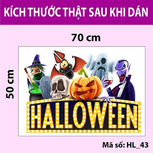 Decal dán kính trang trí Halloween 2020 số 3