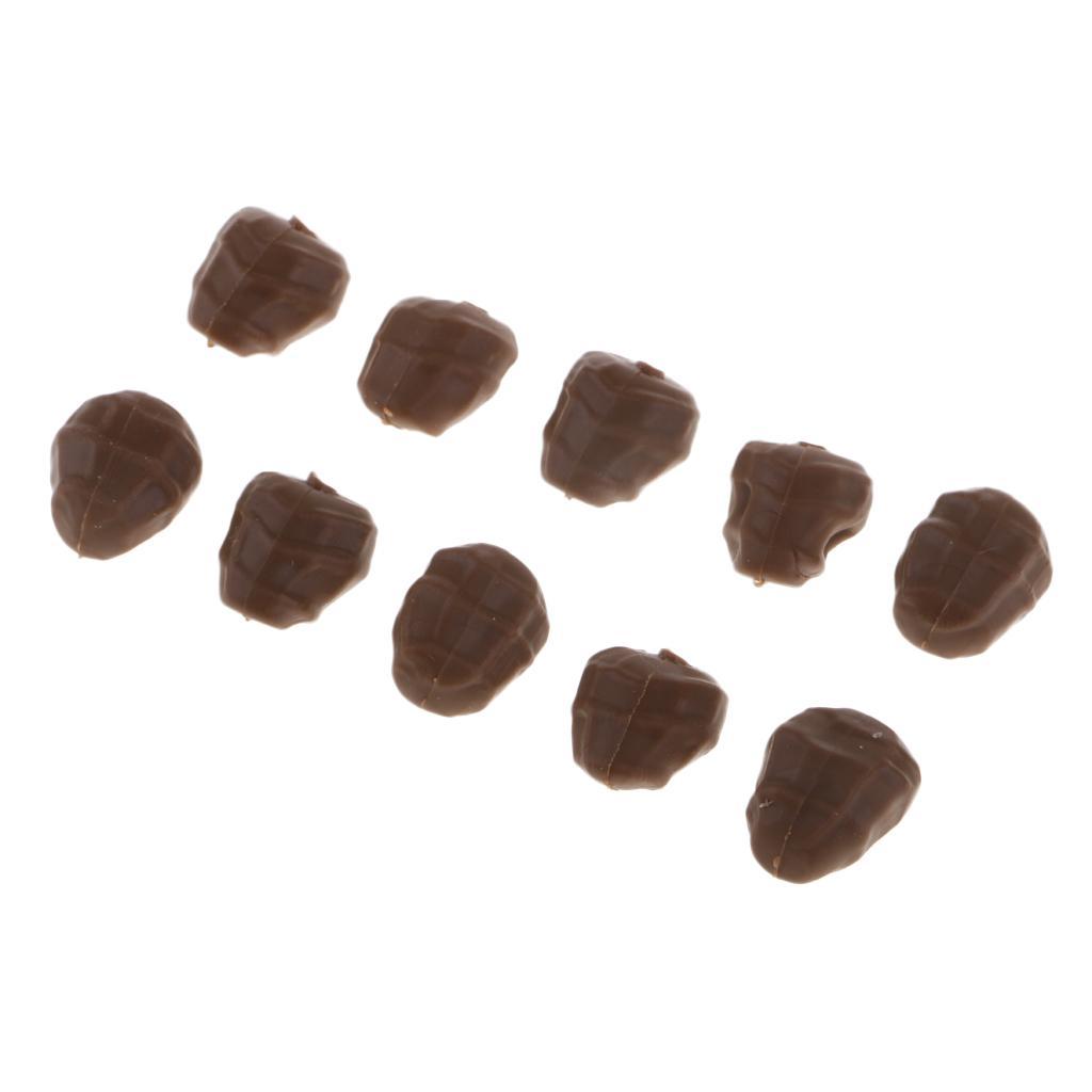 10pcs Fishing Baits Pop Up Tiger Nuts Imitation Bait For Carp Fishing Brown