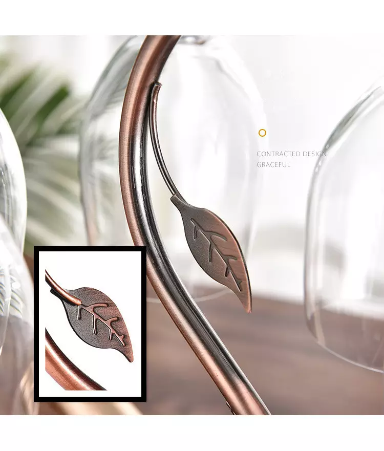 Giá Treo Ly và Kệ Để Rượu Vang Màu Đồng Loại 6 Ly NT031