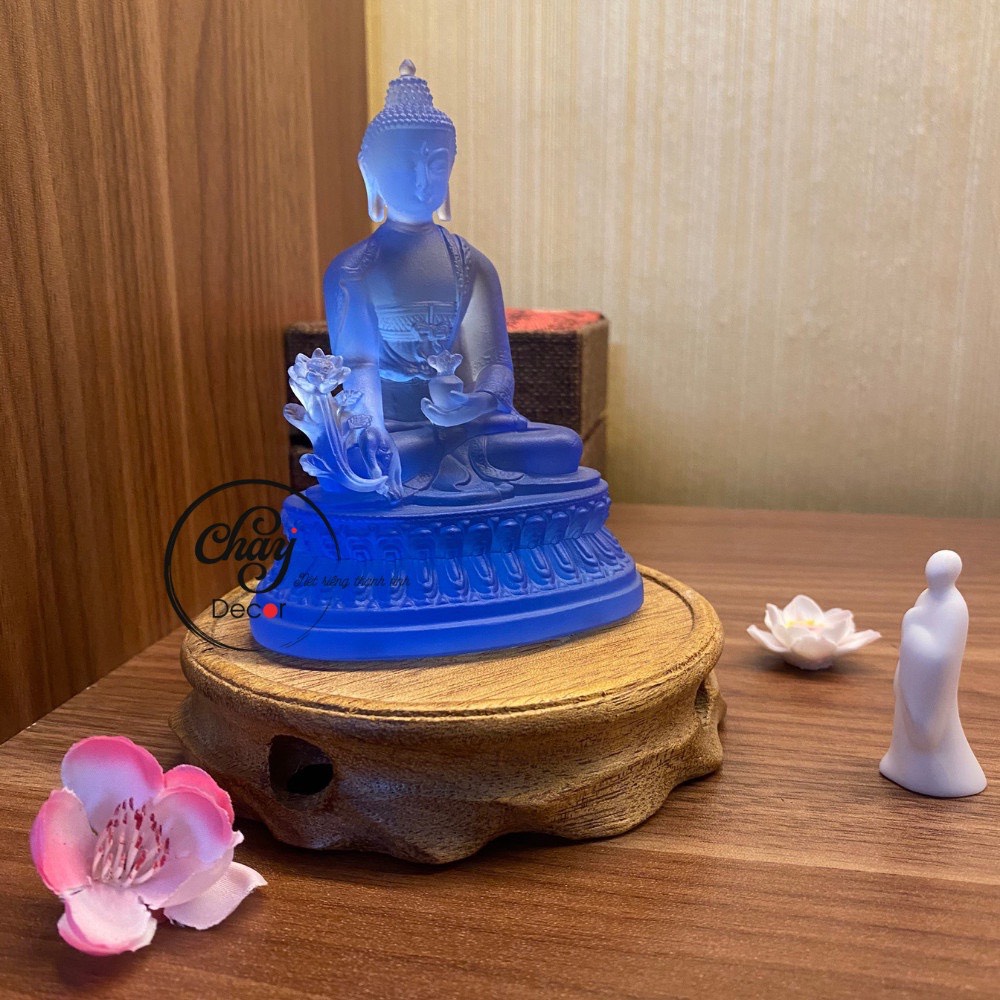 Tượng Gốm Trắng Mini Vô Diện Bái Phật, Niệm Phật Trang Trí Tiểu Cảnh Đèn Led Thác Trầm Hàng Đẹp