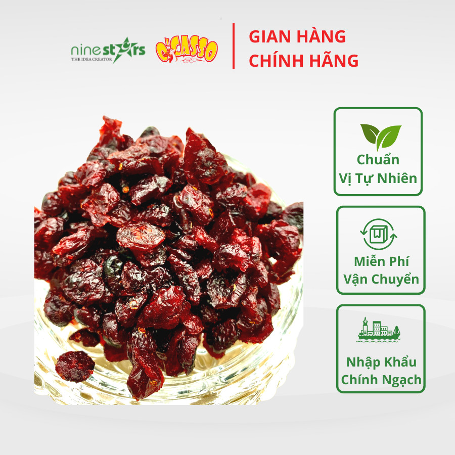 Nam Việt Quất sấy dẻo 100% nhập khẩu Canada _ thương hiệu O'Casso_có nhiều vitamin và các khoáng chất thiết yếu. Hộp 80g