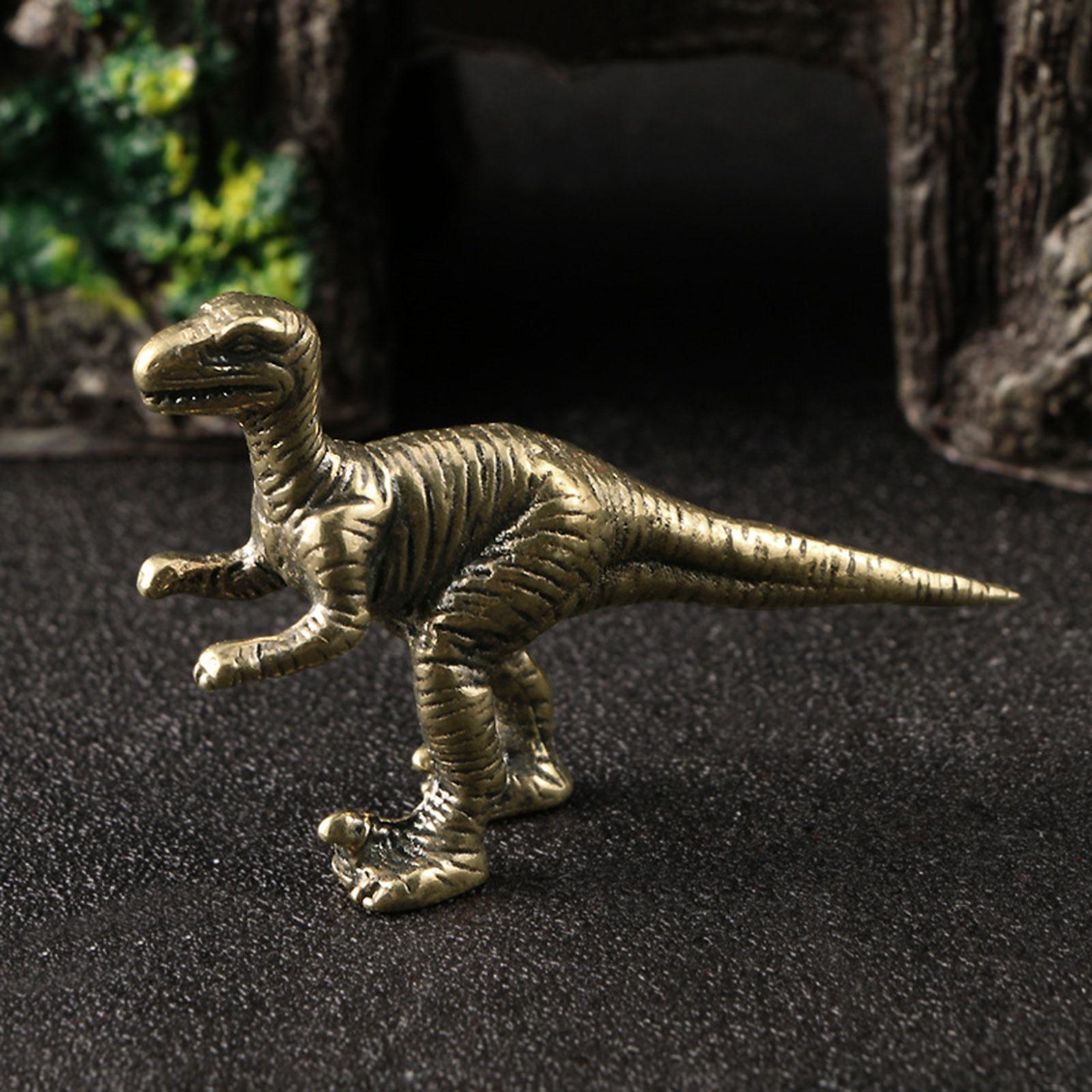 Dinosaur Figurine Animal Sculpture Copper Dinosaur Statue Artwork for Office