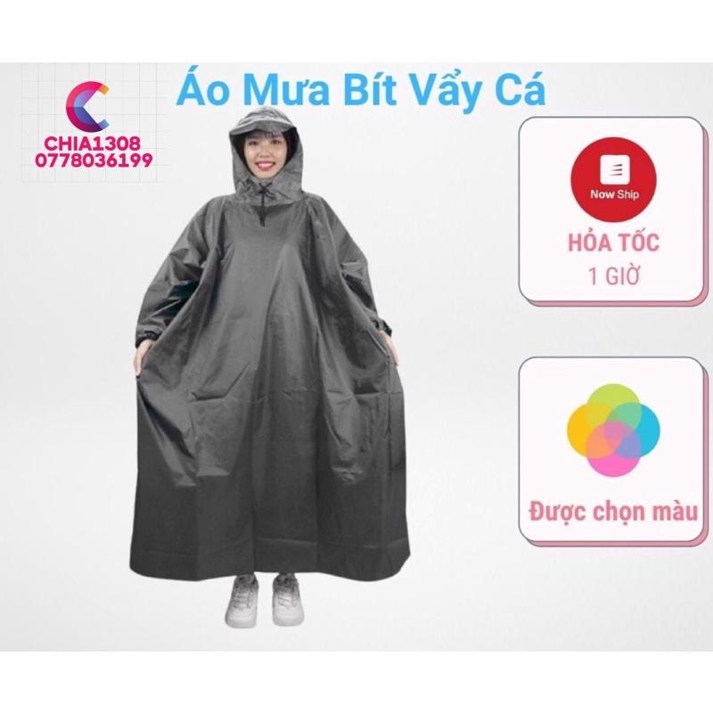 Áo mưa bít kín cao cấp ko xẻ tà vải vẩy cá ( Sỉ ib)