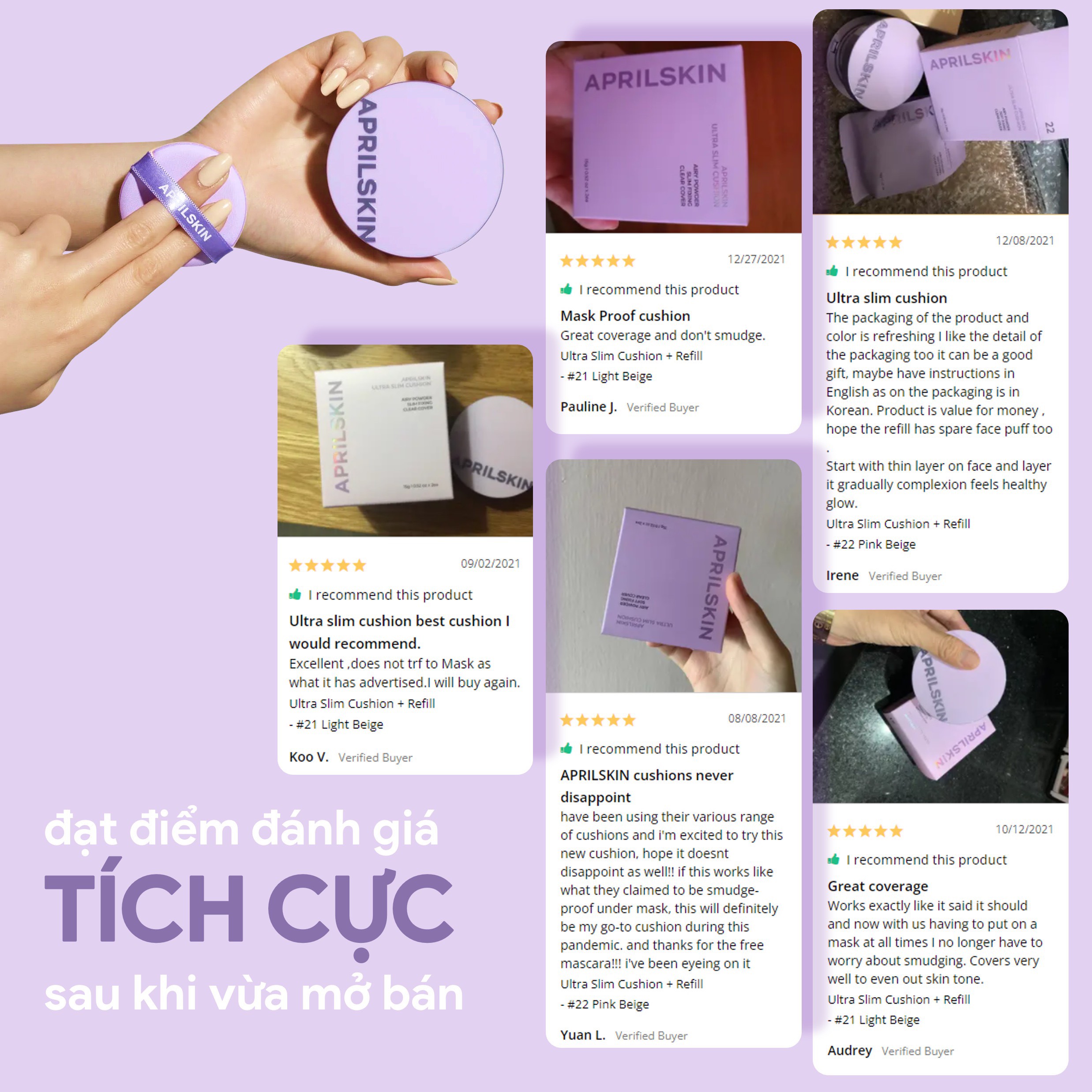 Phấn Nước Lâu Trôi, Mịn Lì, Che Phủ Hiệu Quả Aprilskin 15g x2