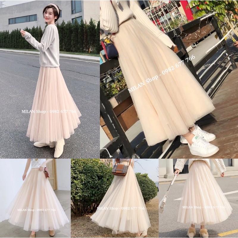 Chân váy công chúa dáng xoè dài 10 mảnh new