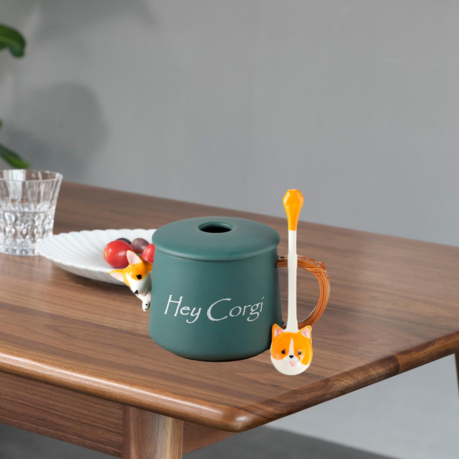 3D Corgi Ceramic Mug Novelty Juice Drink Cup for Girl Friends