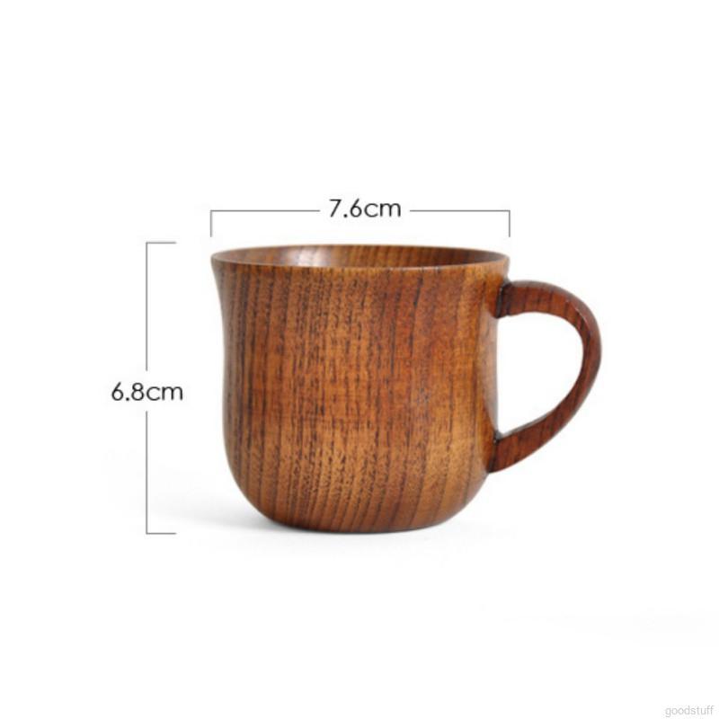 Ly Gỗ Có Tay Cầm Phong Cách Retro Đơn Giản Xinh Xắn
