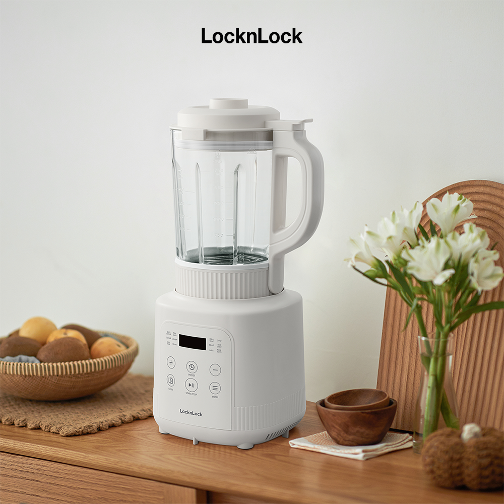 Máy làm sữa hạt đa năng Locknlock EJM486IVY heating blender - Dung tích 1.75L, 800W, 220V, 50Hz - Màu ngà - Hàng chính hãng