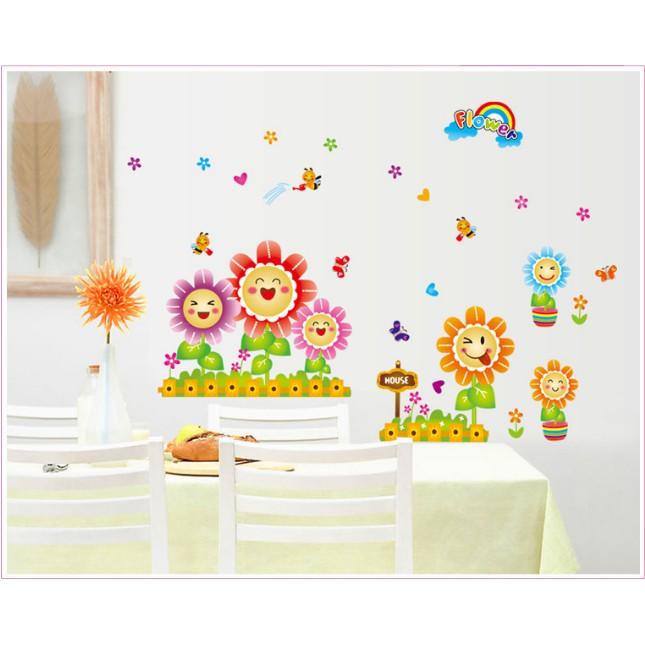 Decal trang trí hoa hướng dương vui vẻ