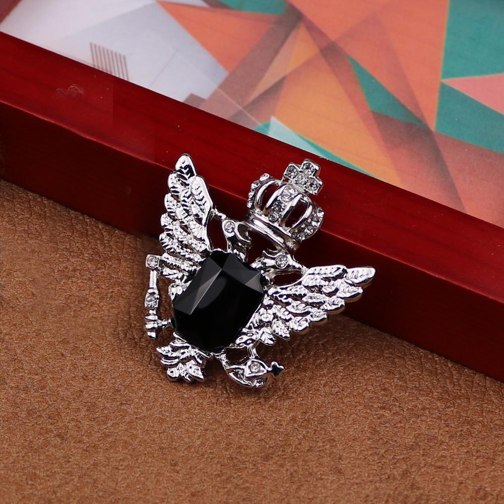 2pcs Crown Eagle Men Shirt Suit Collar Clip Shirt Brooch Pin Accessory Gift