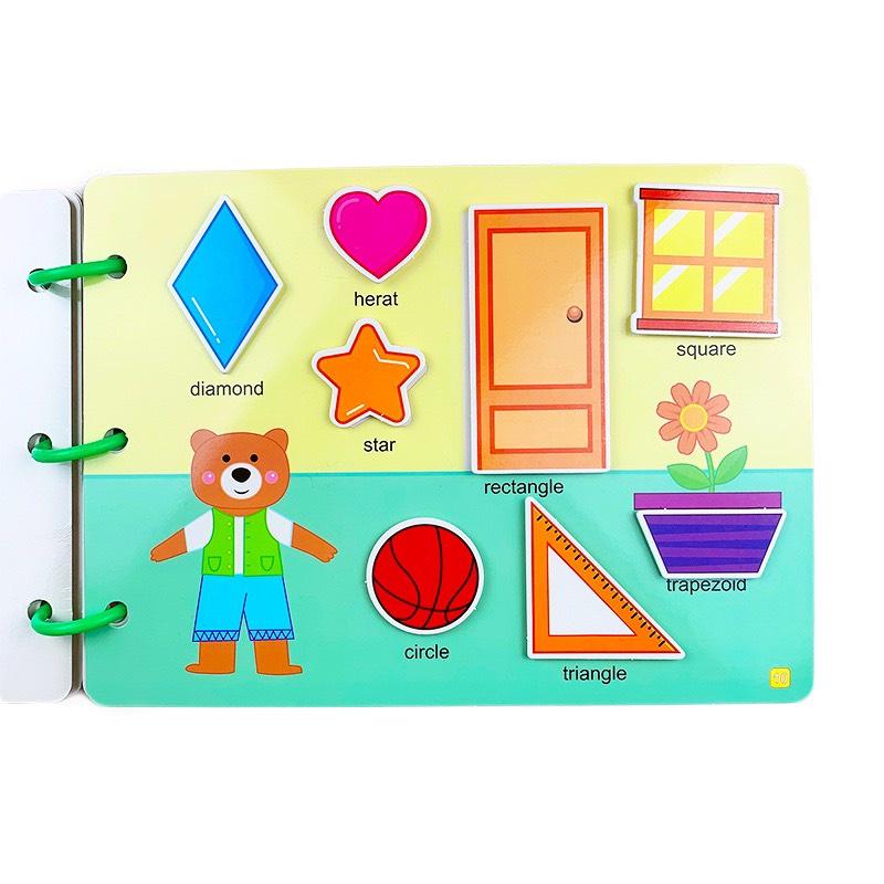 Học liệu bóc dán montessori 17 chủ đề giáo dục sớm thông minh cho bé, bảng bận rộn quiet book cho bé