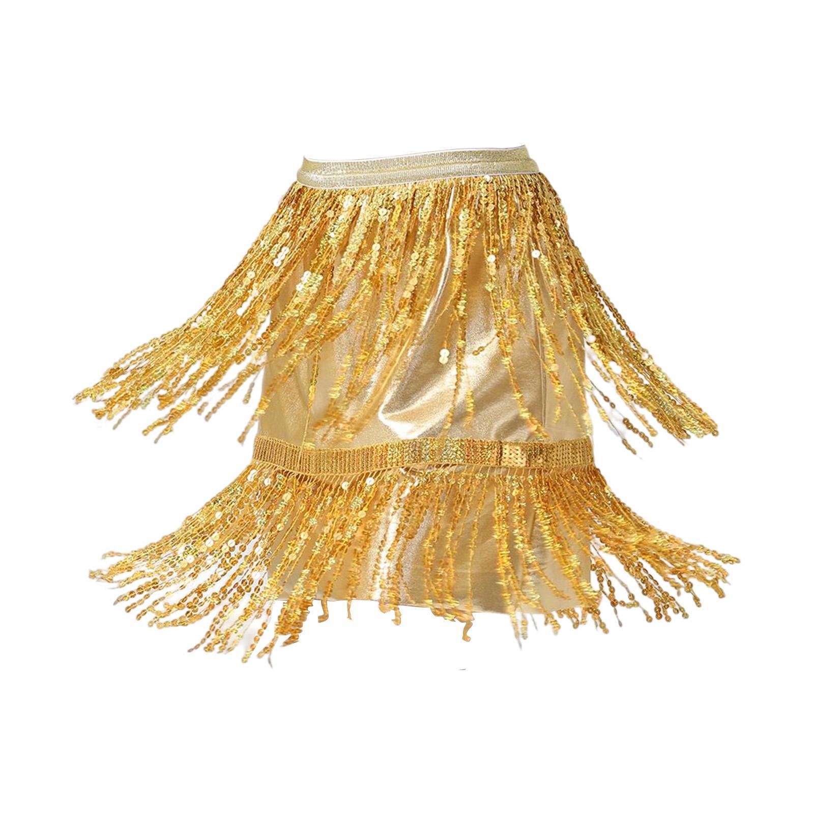Sequin Tassel Skirt Boho Fashion Sequins Fringe Skirt for Party Rave Women