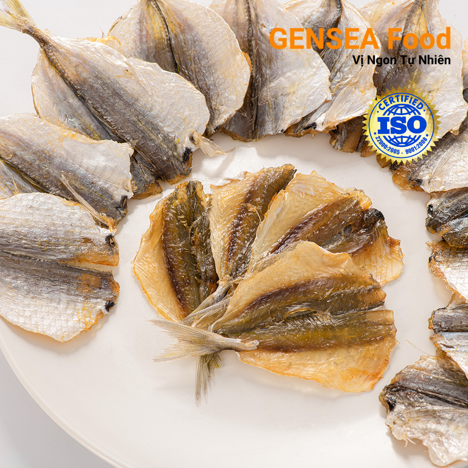 Cá Chỉ Vàng Khô Phú Quý Loại 1 Size Đại Cực Ngon GENSEA Food G2414 Chuẩn ATVSTP Quốc Tế ISO 22000:2018