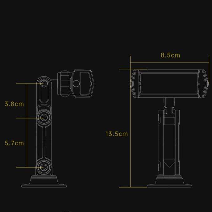 Giá Kẹp Điện Thoại, Hút Nam Châm Trên Ô Tô Hợp Kim Nhôm Xoay 360 Chắc Chắn